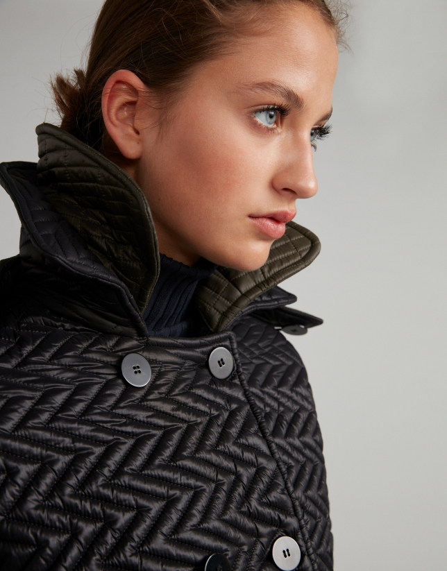 Black quilted coat