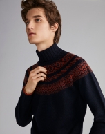 Navy blue sweater with design