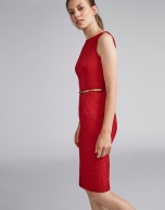 Poppy-colored jacquard dress