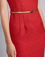 Poppy-colored jacquard dress