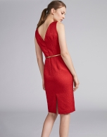 Poppy-colored jacquard dress