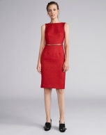 Poppy-colored jacquard dress