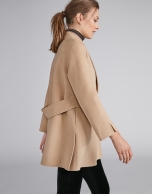 Plain beige double-faced jacket