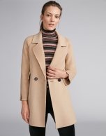 Plain beige double-faced jacket