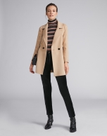 Plain beige double-faced jacket