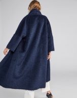 Long blue wool coat