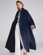 Long blue wool coat