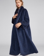 Long blue wool coat