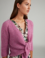 Pink short brioche knit jacket 