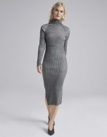 Gray knit midi dress