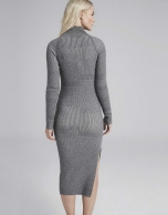 Gray knit midi dress