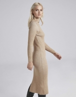 Camel knit midi dress