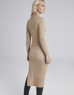 Camel knit midi dress