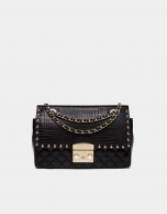 Black alligator Ghauri shoulder bag