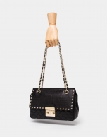 Black alligator Ghauri shoulder bag