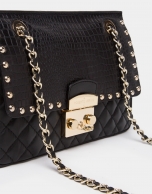 Black alligator Ghauri shoulder bag