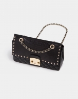 Black alligator Ghauri shoulder bag