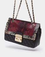 Red snakeskin Ghauri shoulder bag