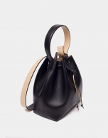 Black leather Bouquet bag