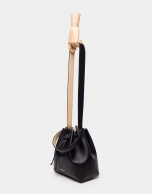 Black leather Bouquet bag