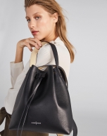 Black leather Bouquet bag