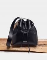 Black leather Bouquet bag