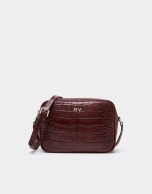 Burgundy alligator Taylor shoulder bag