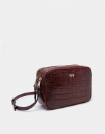 Burgundy alligator Taylor shoulder bag