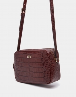 Burgundy alligator Taylor shoulder bag