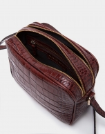 Burgundy alligator Taylor shoulder bag