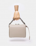 Beige leather Trunk handbag