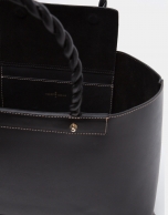 Black leather Garden tote bag