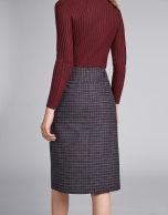 Marengo gray checked pencil skirt