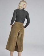 Camel corduroy culottes