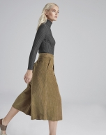 Camel corduroy culottes