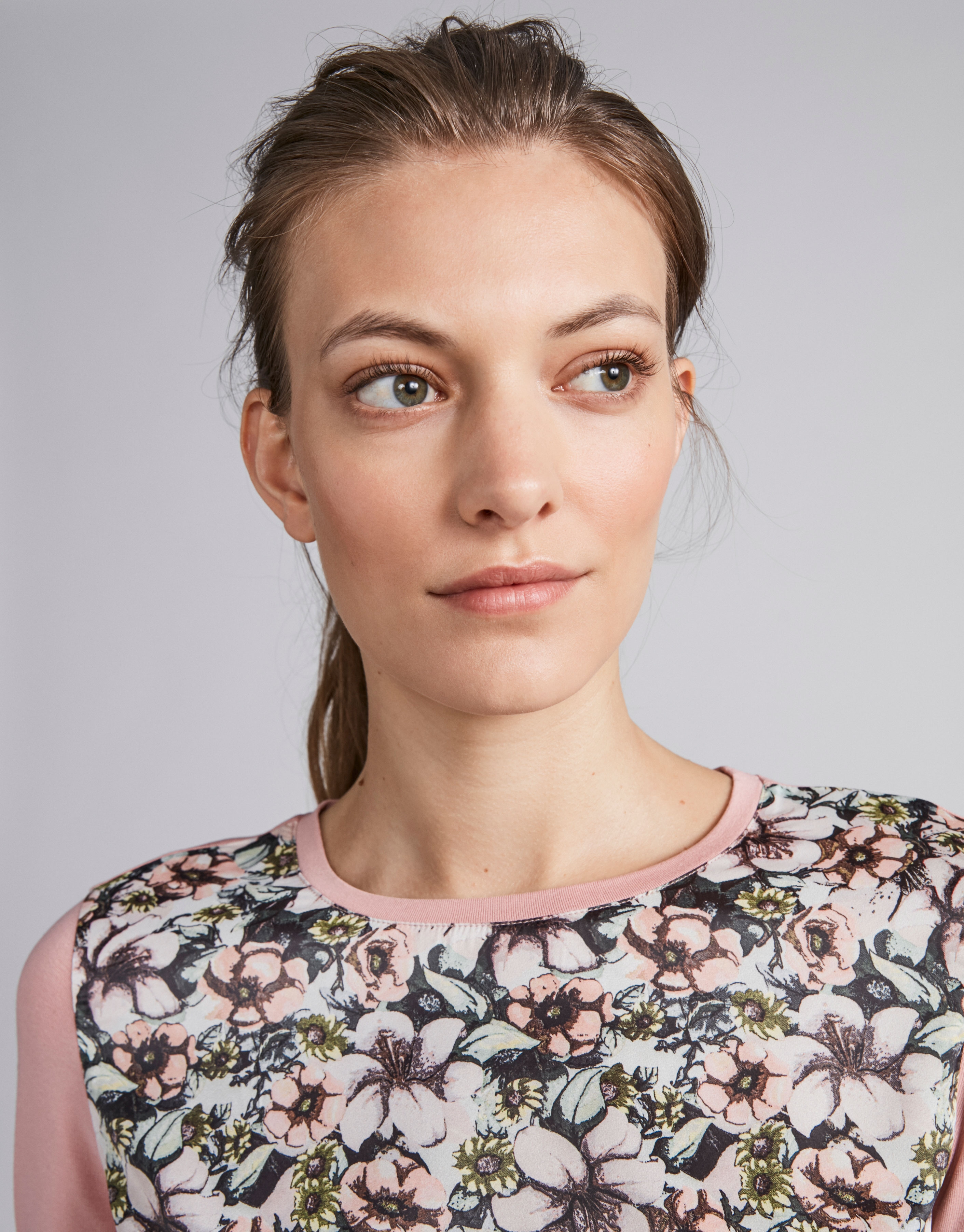 Pink floral print top