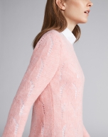 Pink openwork sweater