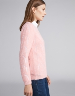 Pink openwork sweater