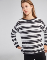 Black striped sweater with decoration