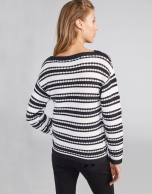 Black striped sweater with decoration