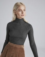 Marengo gray ribbed sweater with turtle neck