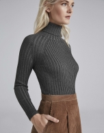 Marengo gray ribbed sweater with turtle neck