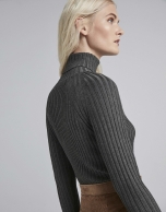 Marengo gray ribbed sweater with turtle neck