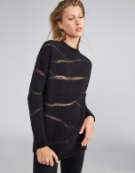 Black zebra design sweater