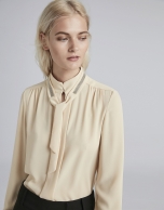 Ivory shirt with Mao collar