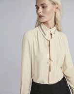 Ivory shirt with Mao collar