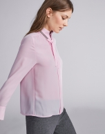 Pink shirt with Mao collar