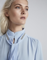 Light blue shirt with Mao collar