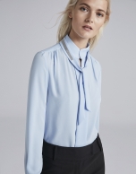 Light blue shirt with Mao collar