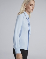 Light blue shirt with Mao collar